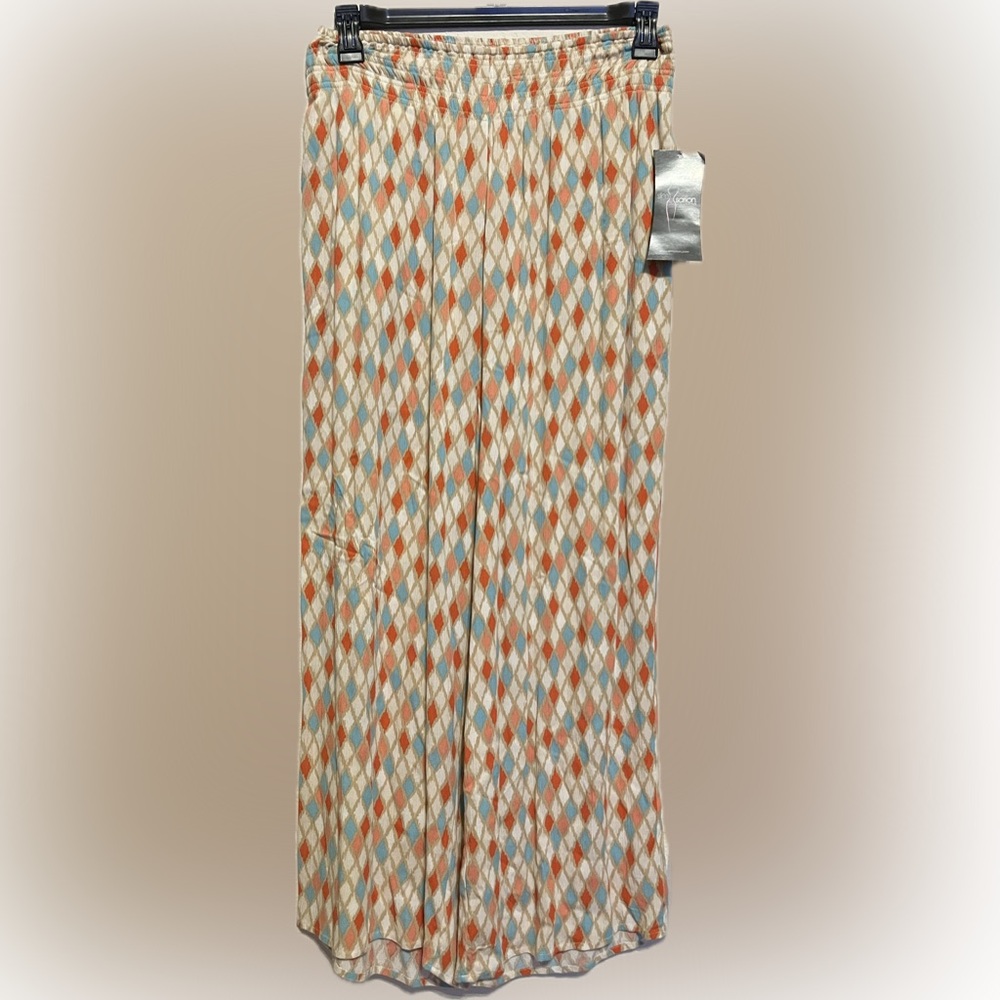 Slimsation By Multiples Orange and Blue Wide Leg Pants